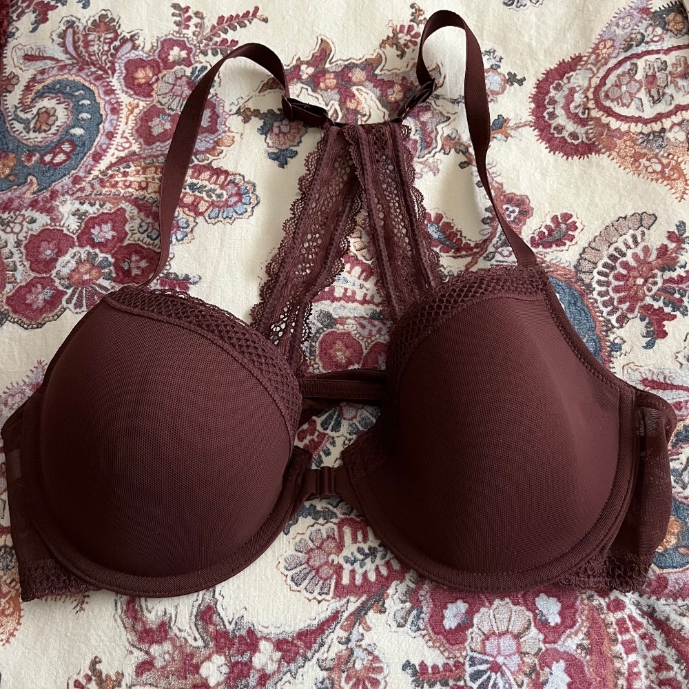 Auden Lace Racerback, Front-Close Bra, Size 36B